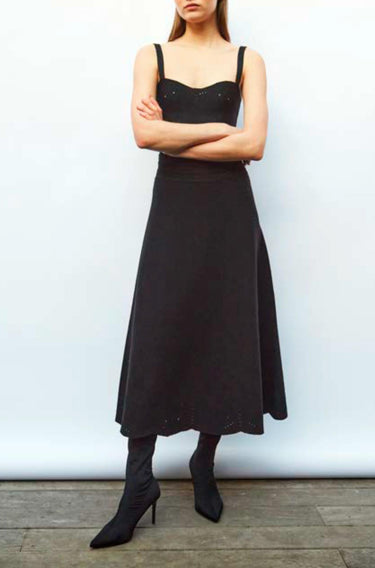BISCOTTE Scalloped Knit Long Skirt-Skirt-Molli-Debs Boutique